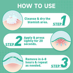 Patches applied to skin demonstrate discreet coverage under makeup.