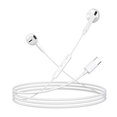 TECHAIRLINE USB-C earphones with remote control for music and calls.