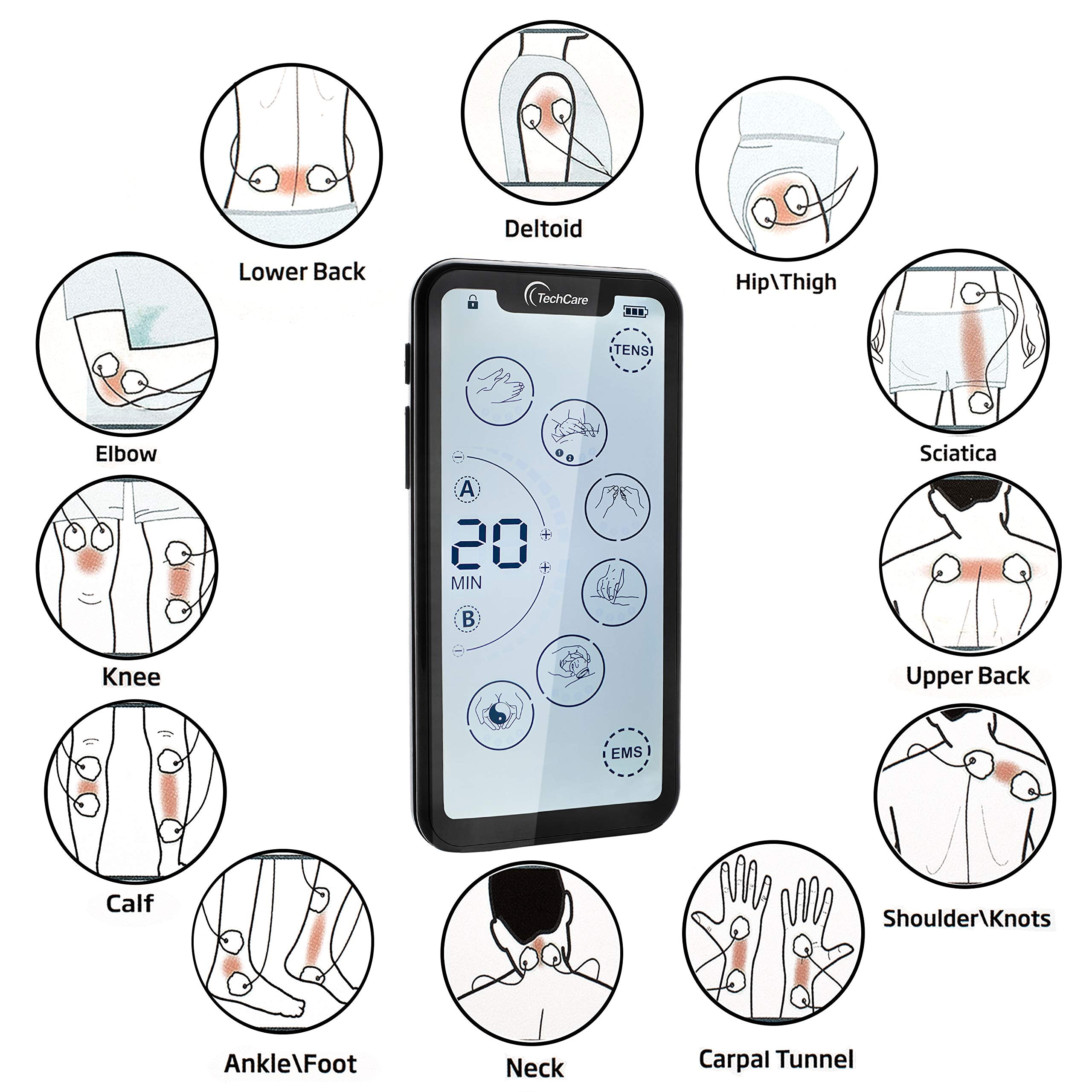 TechCare Massager complete kit with charger and accessories.