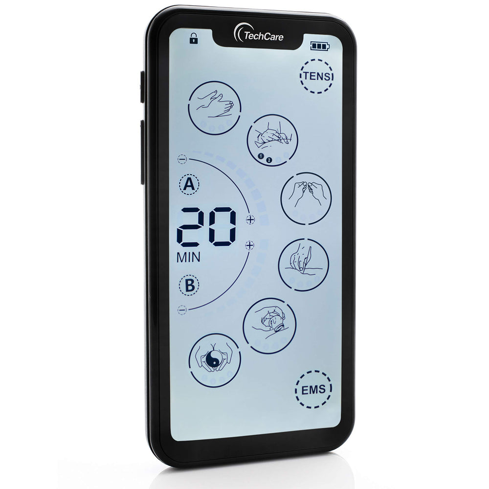 TechCare Massager eight electrode pads offer flexible placement options.