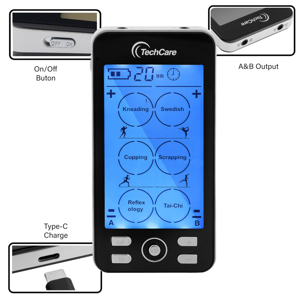 TechCare Plus massage belt with device for on-the-go relief