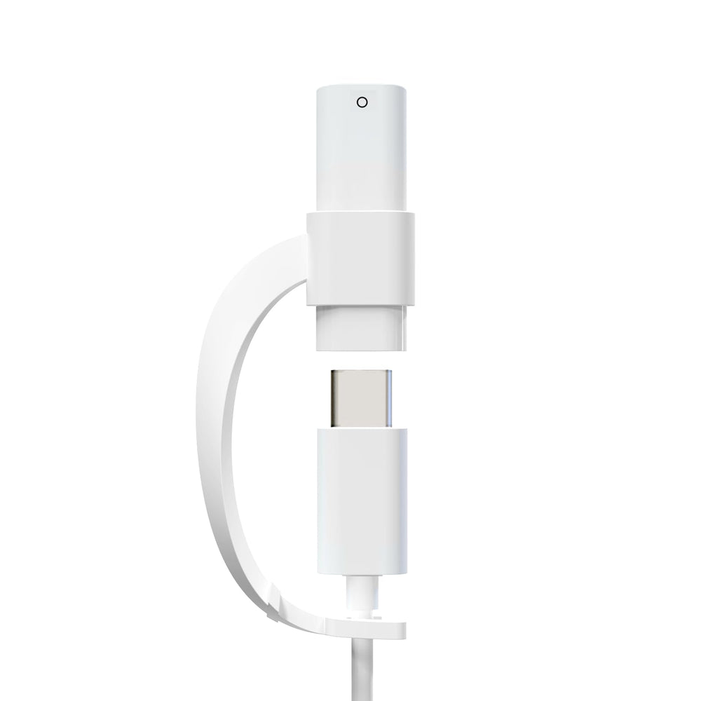 TechMatte USB-C to Lightning adapter in use for Pencil charging.