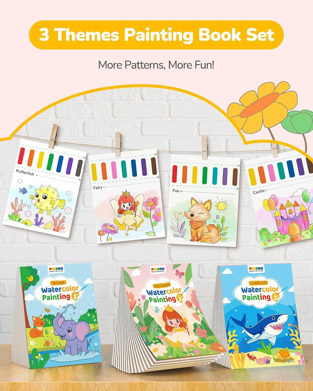 TECJOE 3-pack sea cover page inspires ocean-themed coloring sessions.