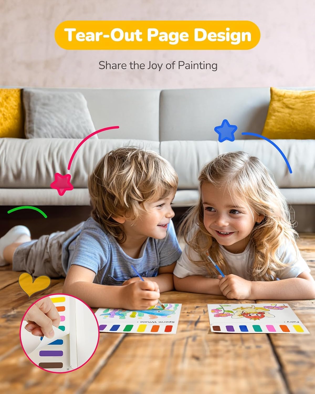 TECJOE extra paint sheet included for extended coloring fun.