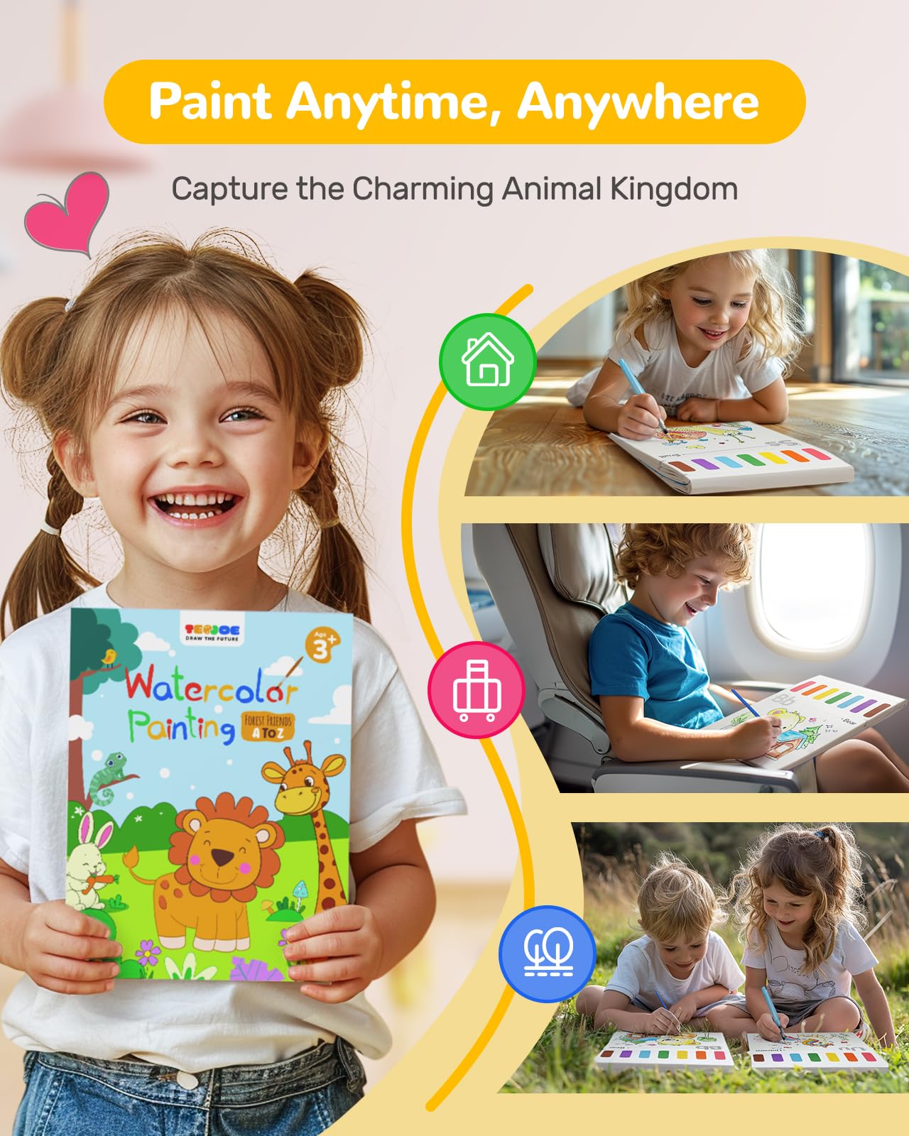 TECJOE mess-free painting activity book enables calm, independent art time.