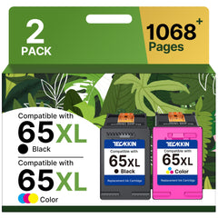 TECKKIN 65XL black ink cartridge for crisp text and reliable prints