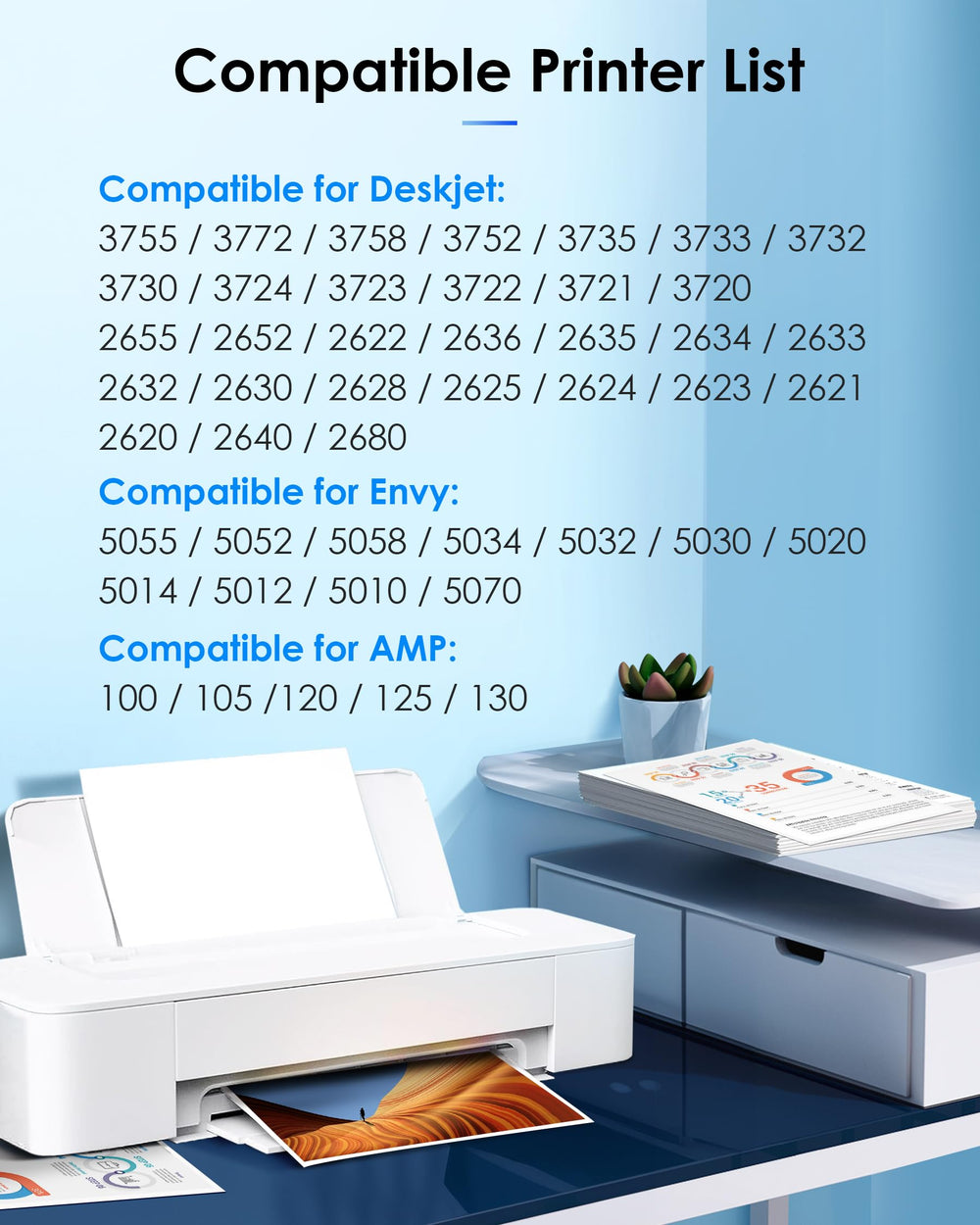 TECKKIN 65XL color ink cartridge for vibrant color accuracy