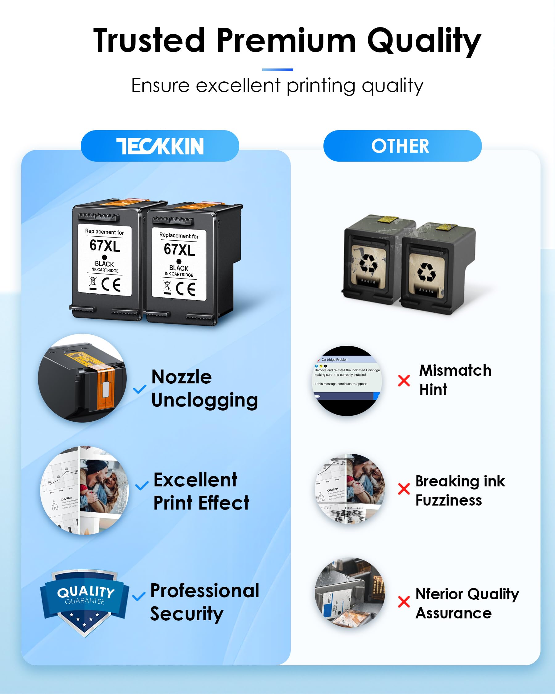 TECKKIN 67XL Envy compatibility overview for HP models.