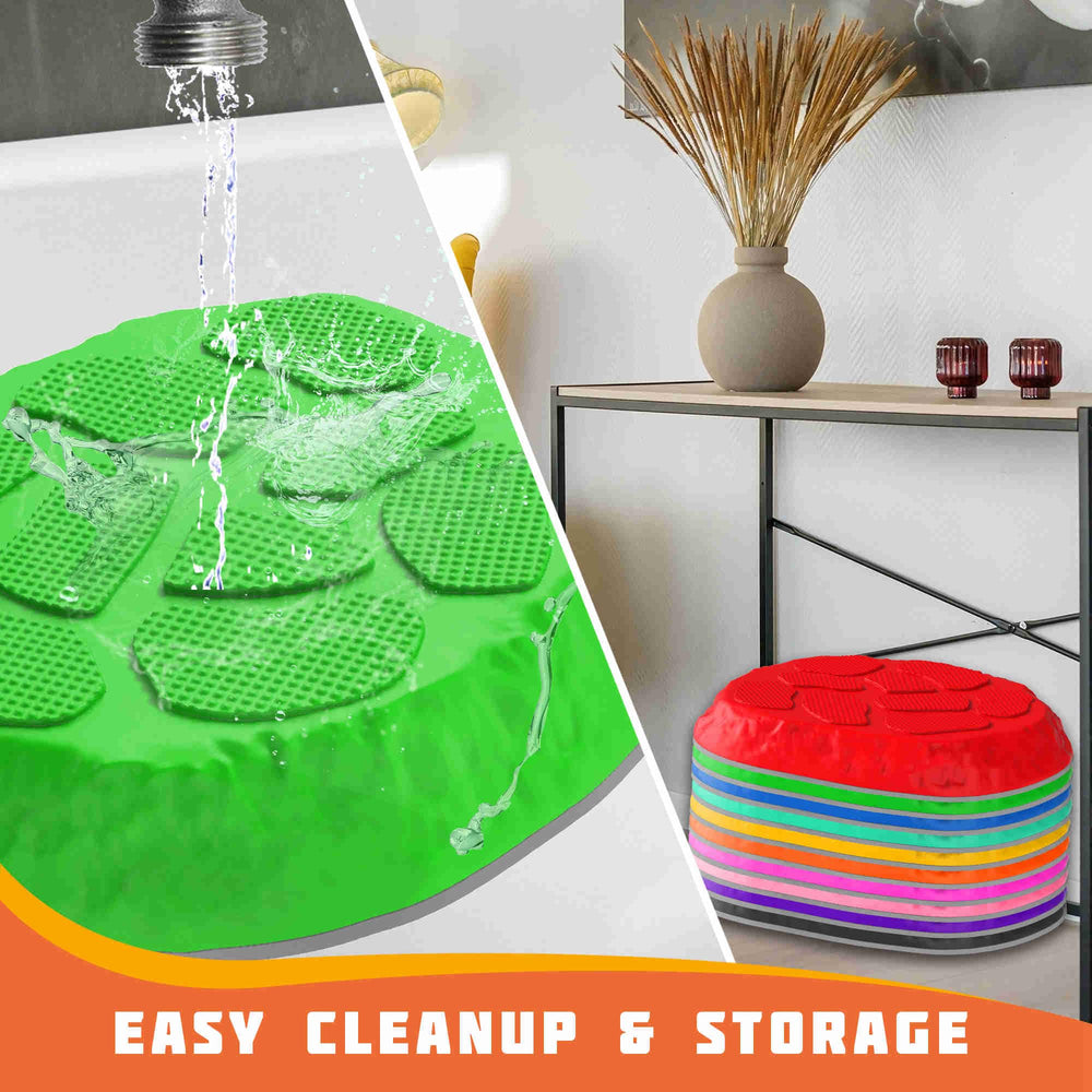 TECKMICO stepping stones stackable design for easy storage and transport.