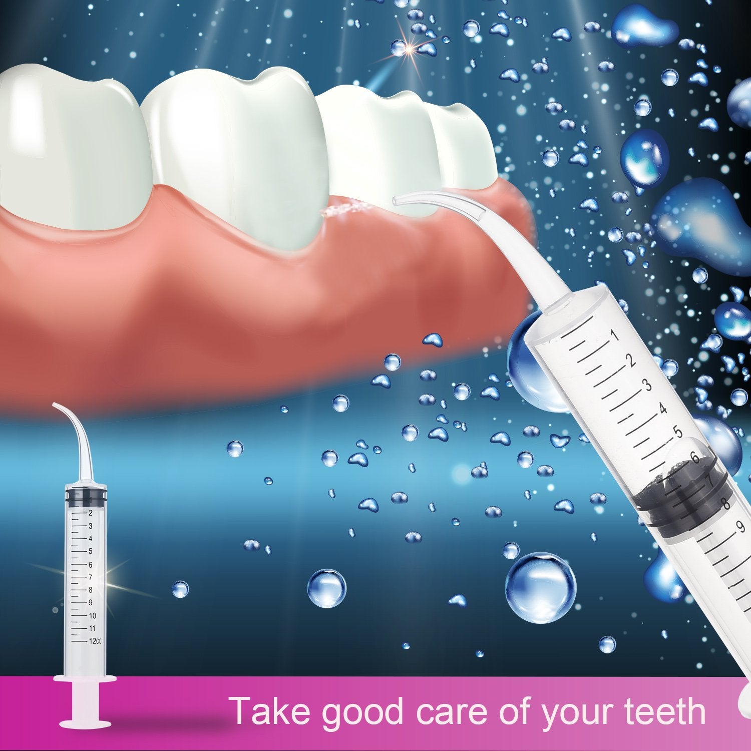 TecUnite travel-ready syringe for on-the-go cleaning and minor care tasks.