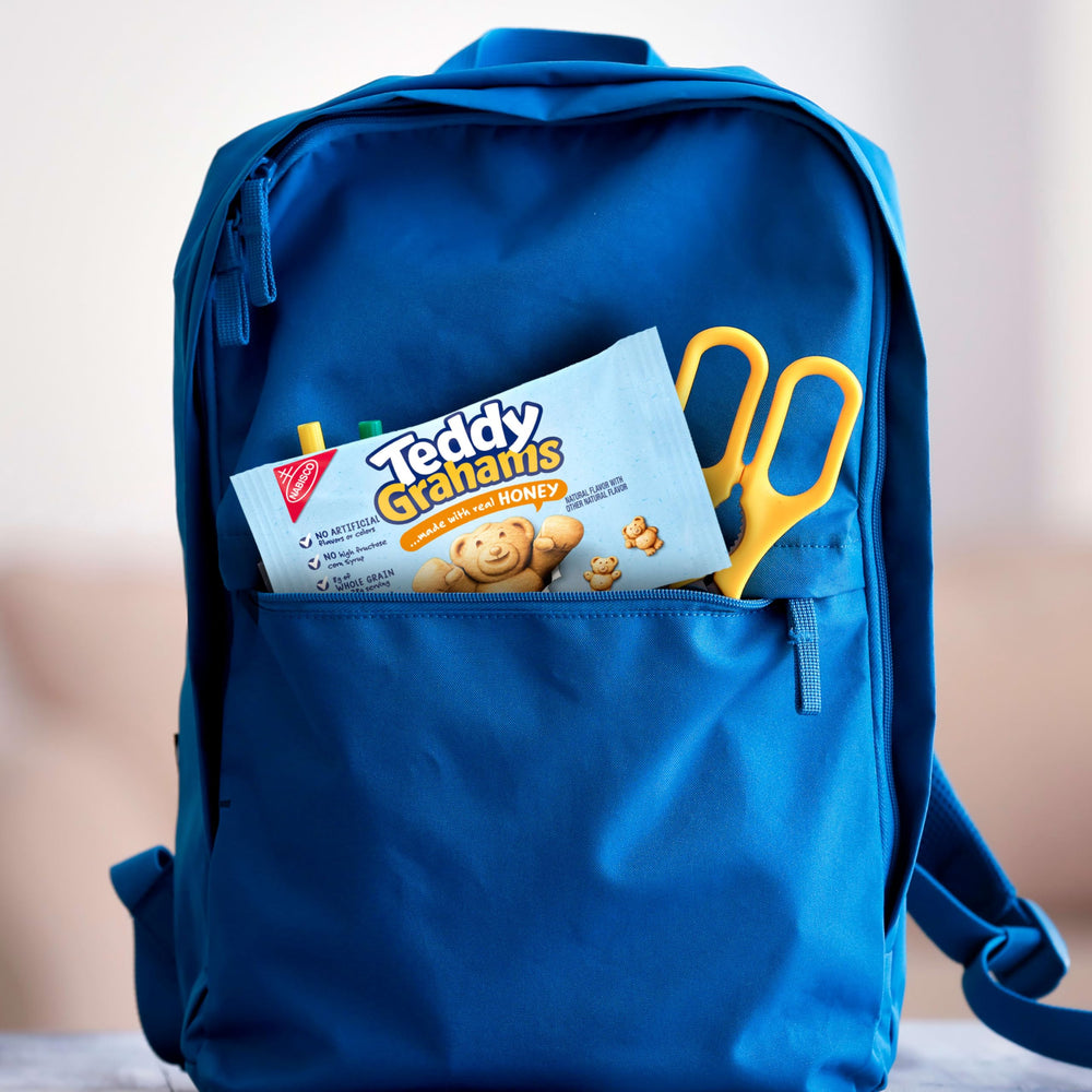 Teddy Grahams snack boxes help families stay organized.