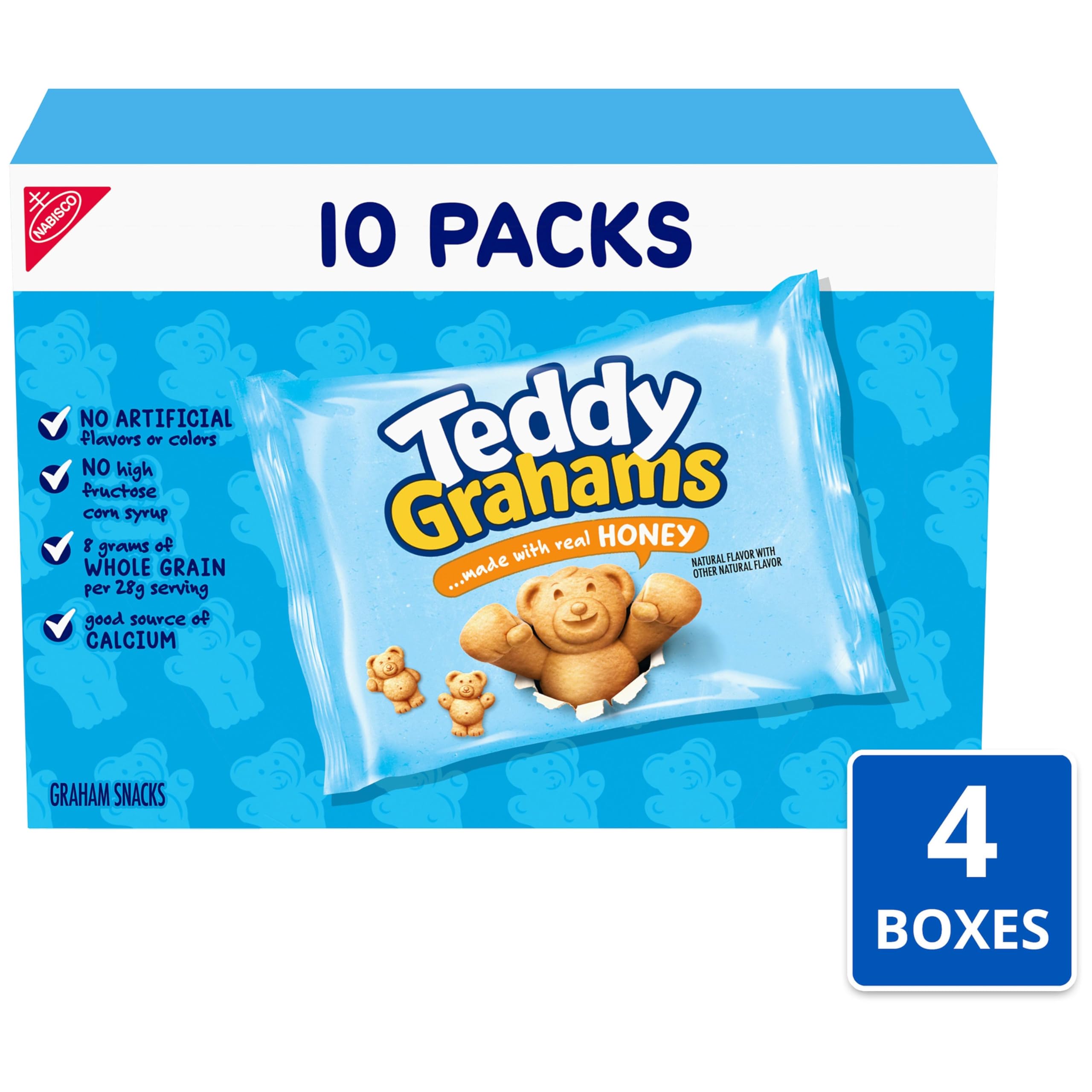 Teddy Grahams made with real honey deliver classic honey flavor.