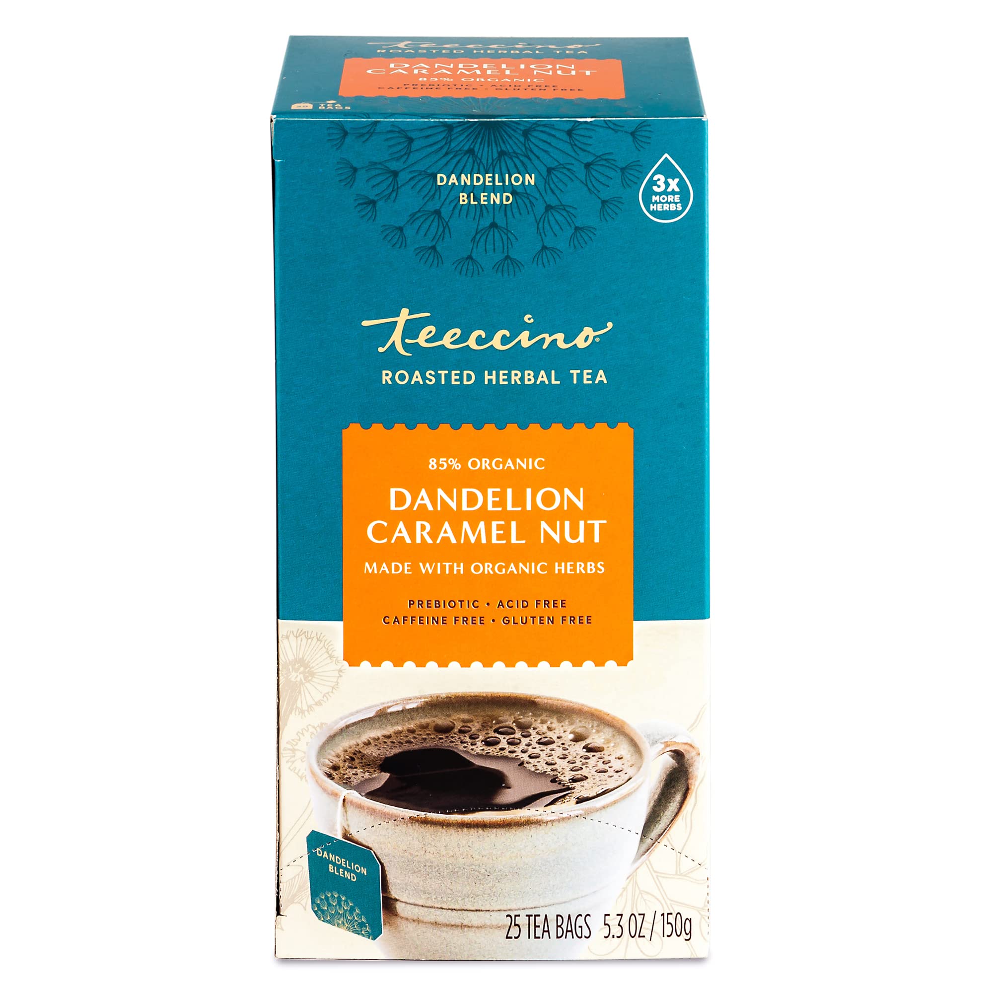 Teeccino Dandelion Caramel Nut Tea gift pack ready for gifting