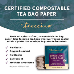 Cup of Teeccino Dandelion Tea with prebiotics for gut comfort