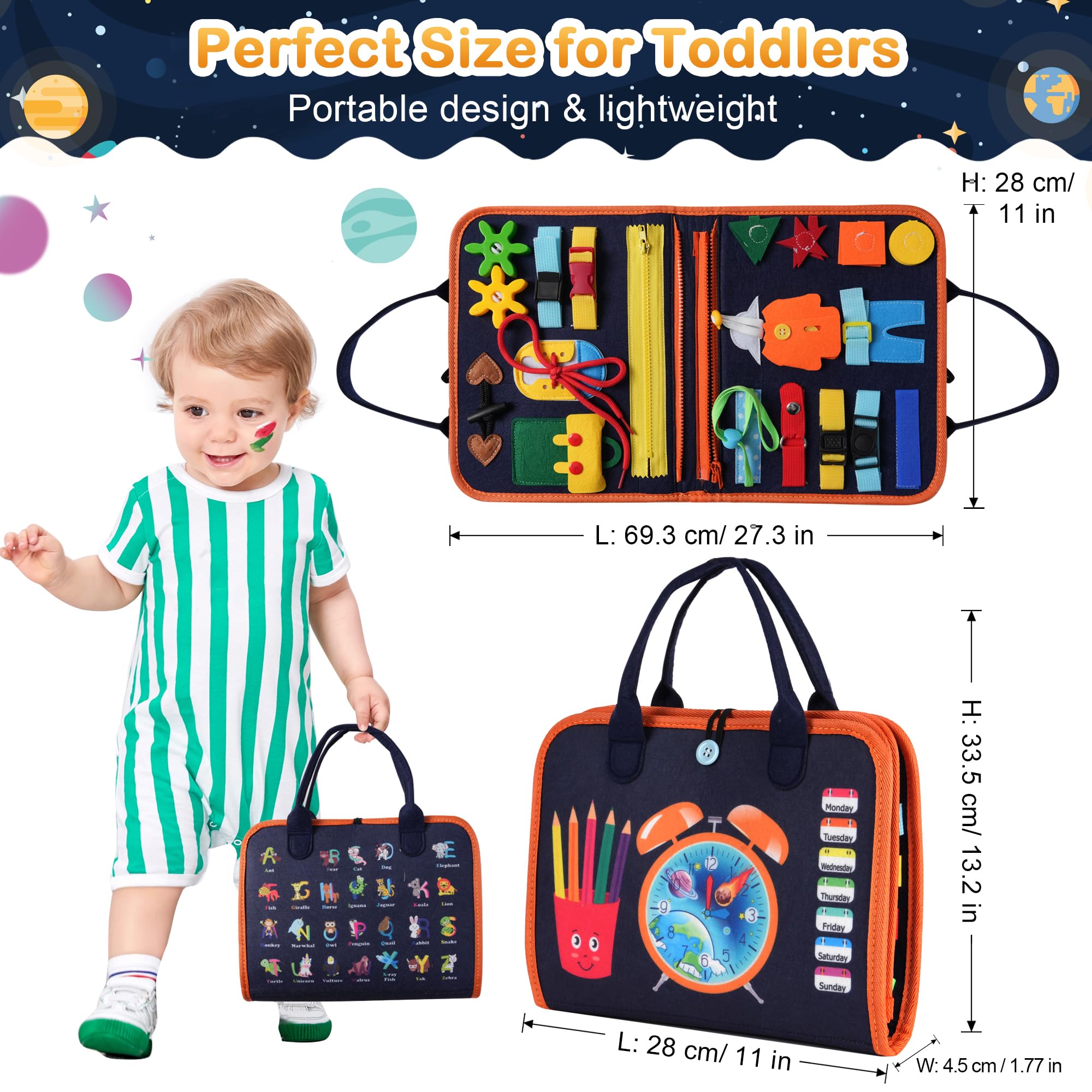 Teefrye Toddler Busy Board travel-friendly design keeps kids engaged on trips