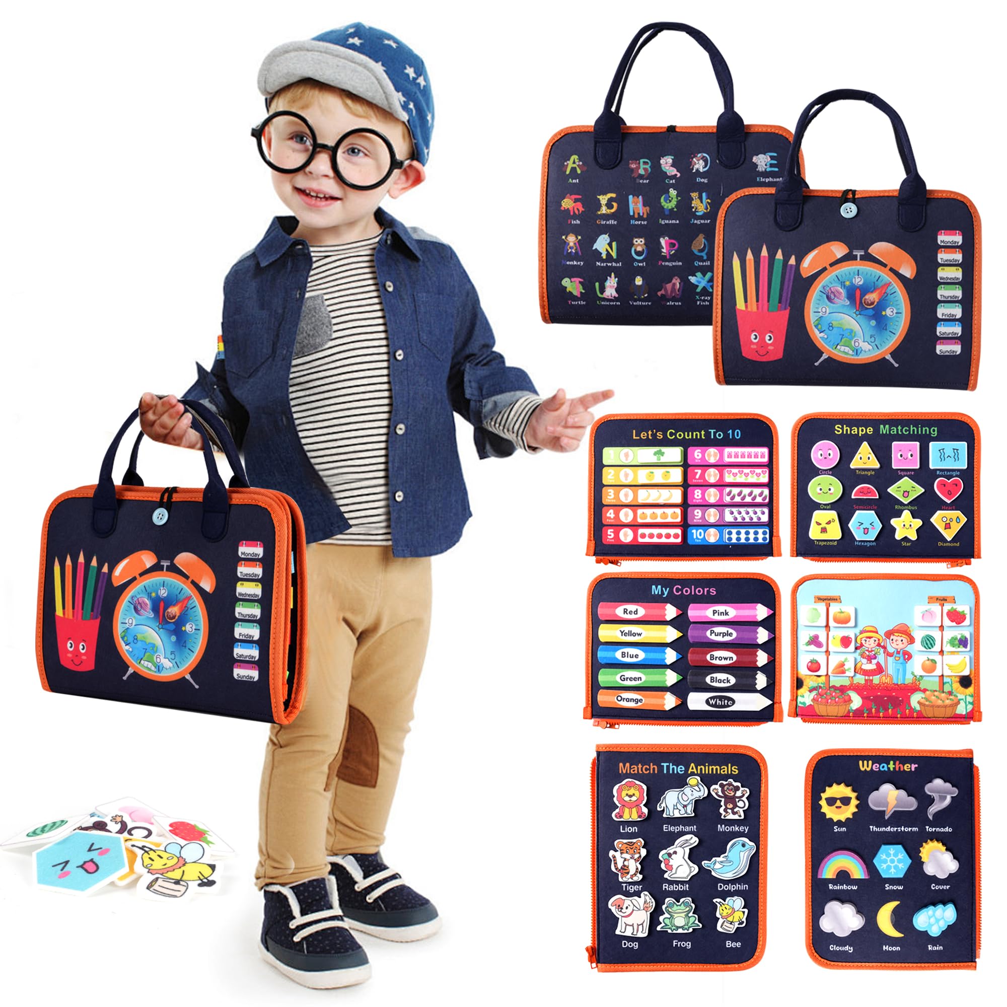 Teefrye Toddler Busy Board zipper activity promotes fine motor skills during play