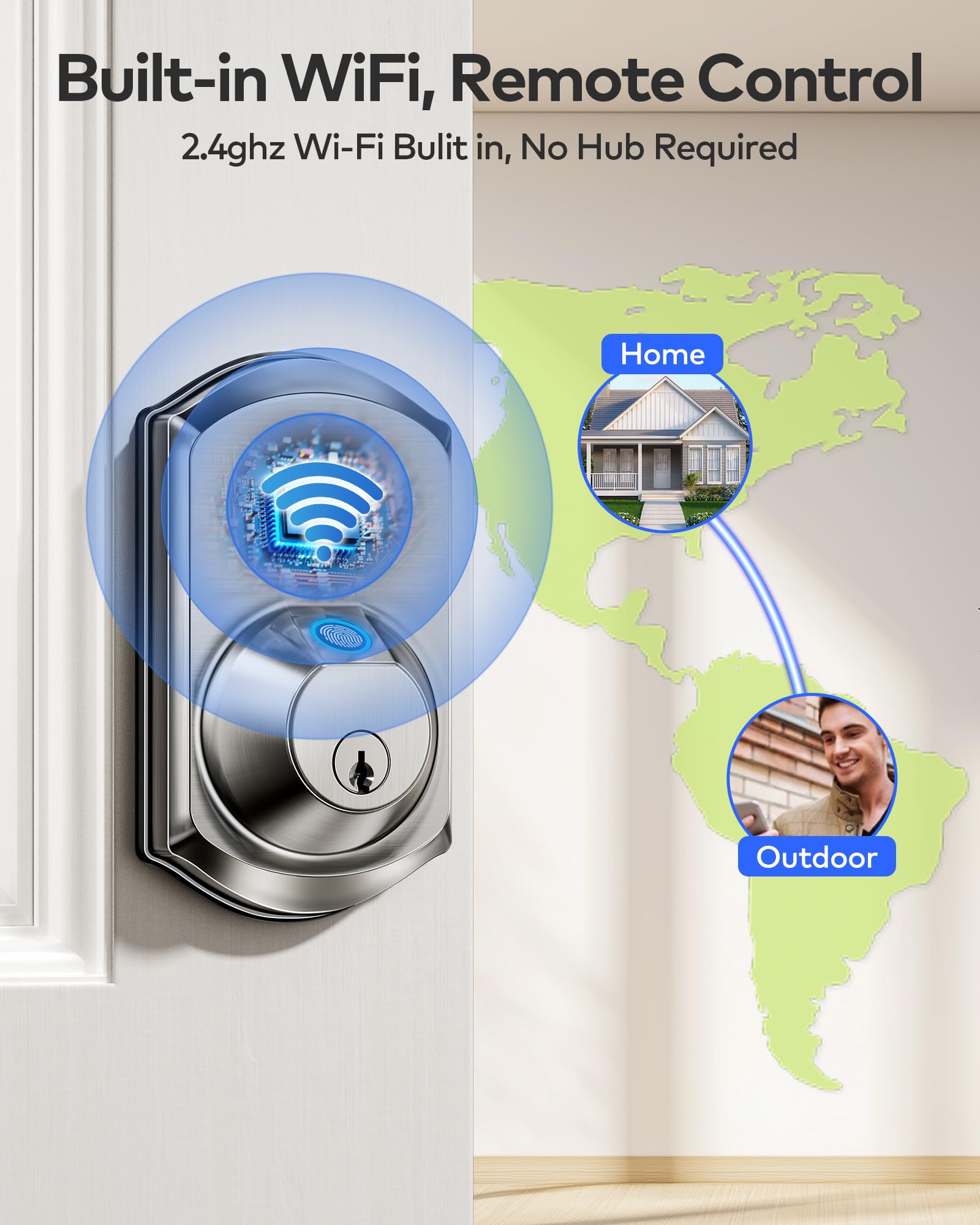 TEEHO TE012W fingerprint sensor with space for up to 20 users for quick access.