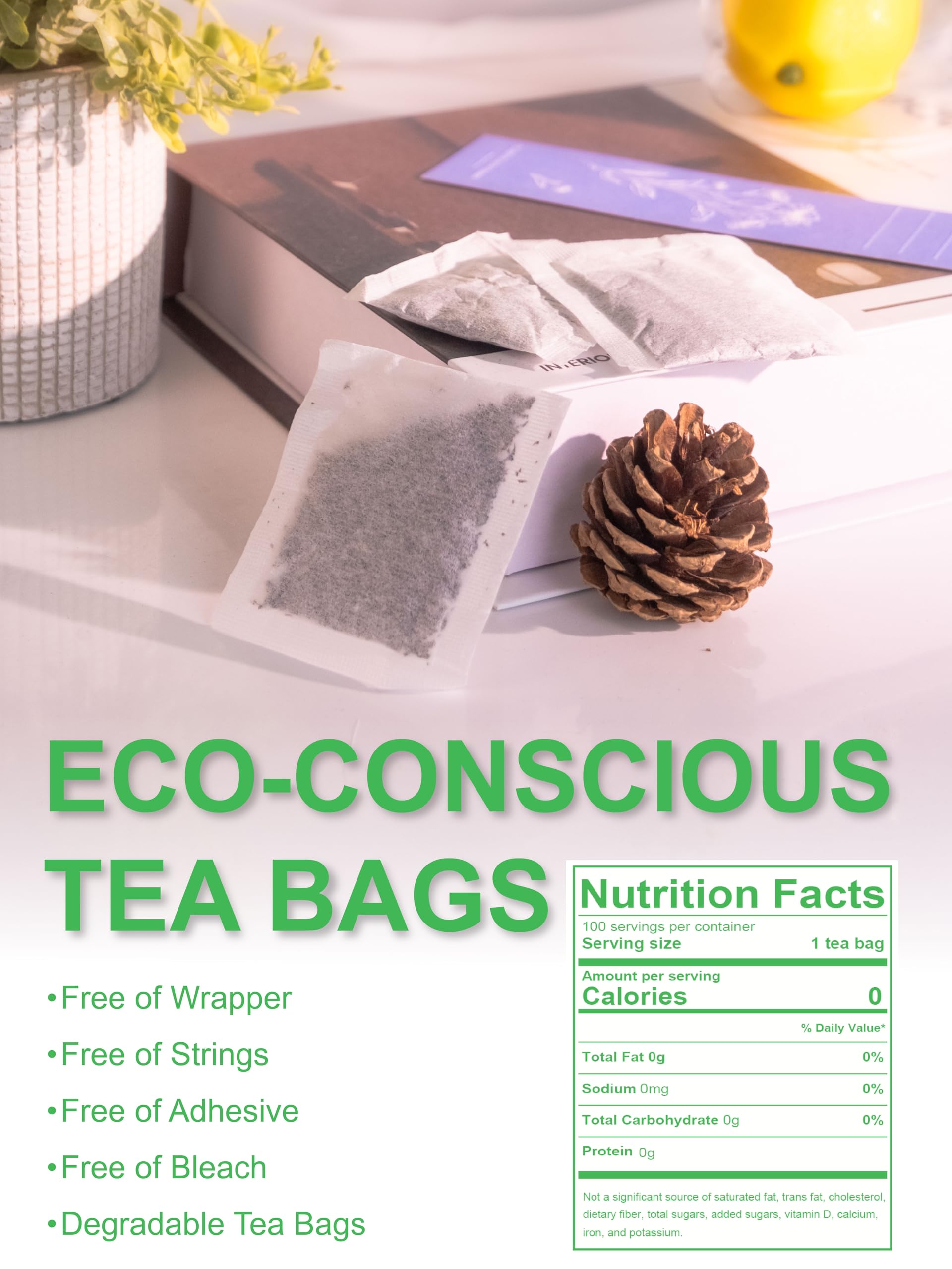 Non-GMO plant fiber tea bags from TeeLux reduce waste while preserving flavor.