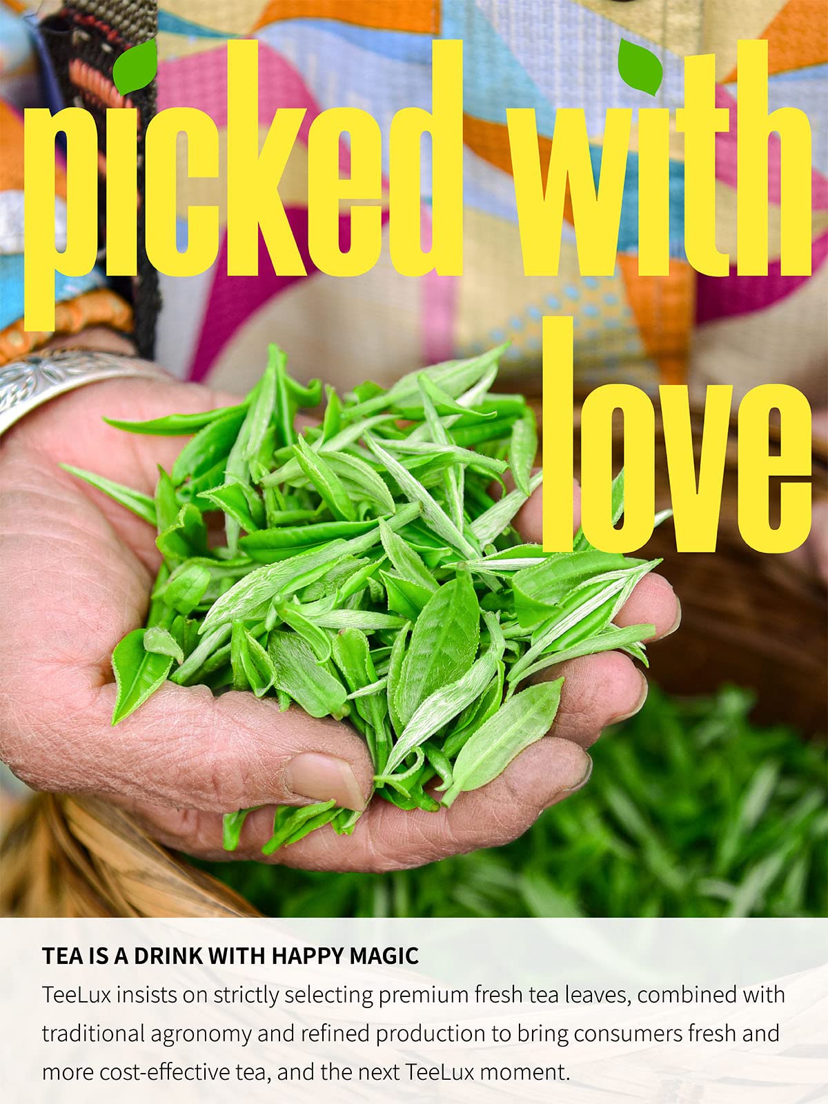 Hot TeeLux decaf green tea cup with steam, showcasing a smooth, delicate taste.