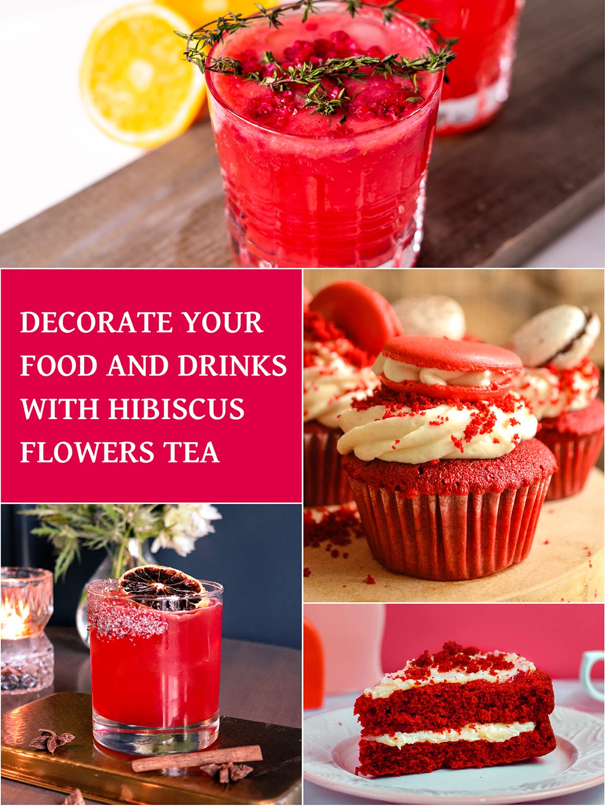 Food coloring use: Teelux Hibiscus tea bags color drinks and desserts.