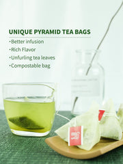 TeeLux premium tea bags use hand-picked buds for pure aroma.