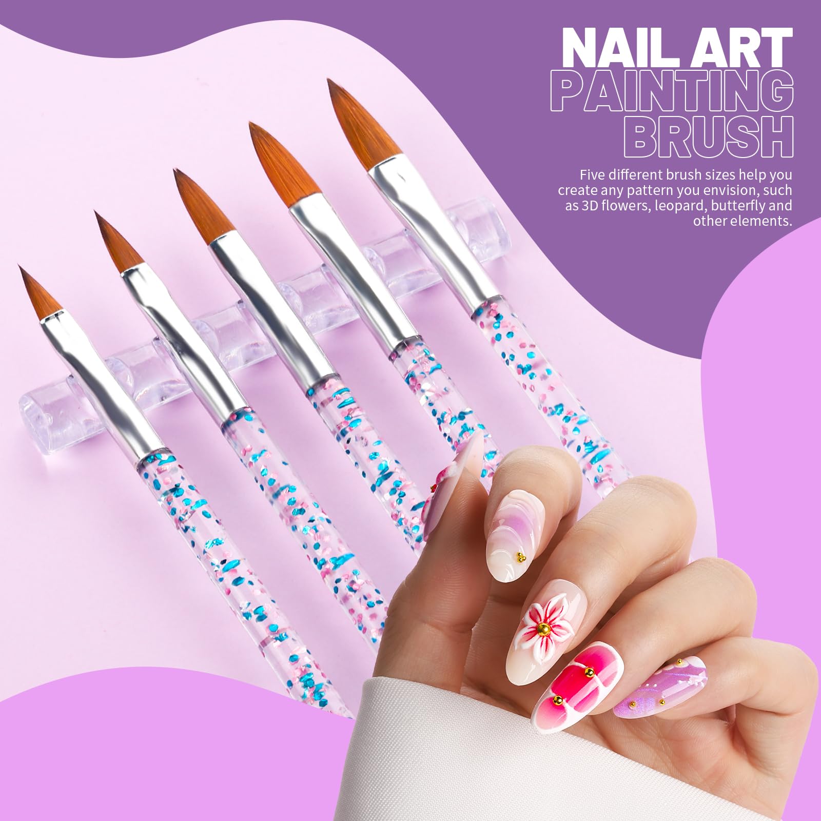 Teenitor 23-pcs brushes array enabling precise lines and detailed patterns.