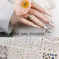 Teenitor geometric rose decals for chic nail art