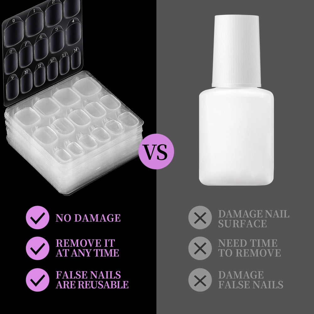 Teenitor step-by-step visuals show easy false-nail application.