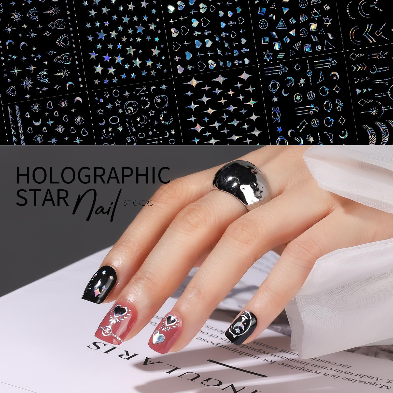 Teenitor Aurora nail stickers geometric lines for modern nails