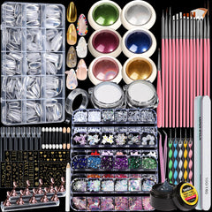 Teenitor chrome powder collection for a metallic mermaid finish on nails