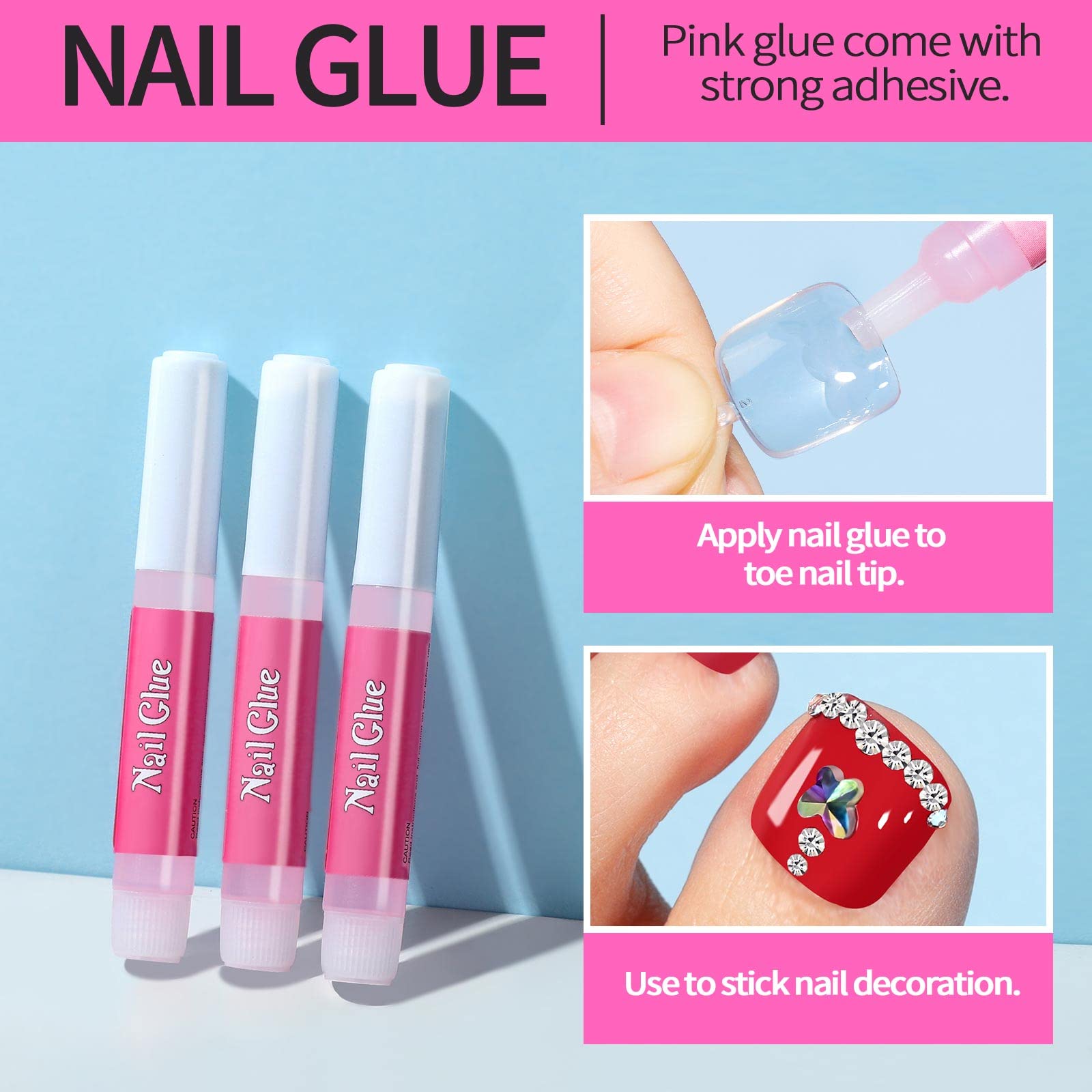 Teenitor clear toe nail tips in 12 sizes for a natural fit.