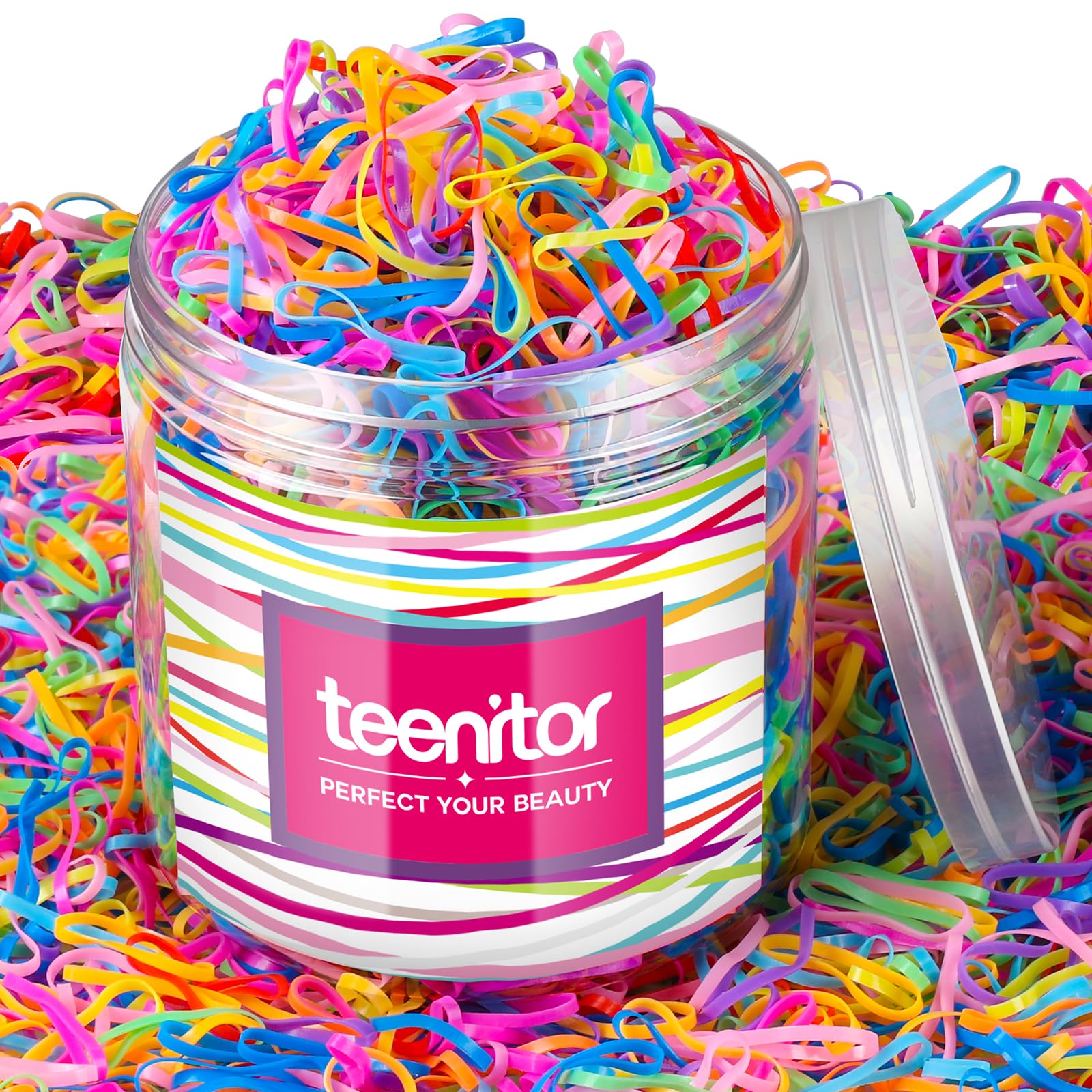 Teenitor color elastic hair bands bulk pack for quick, vibrant hairstyles.