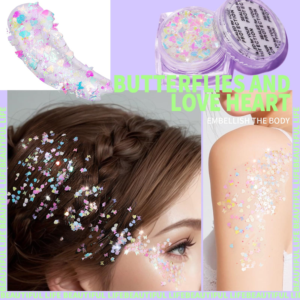 Teenitor shredded paper glitter provides iridescent texture for standout festival outfits.