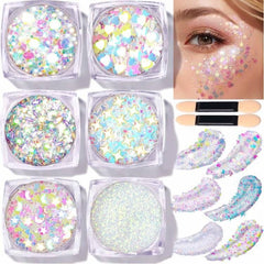Teenitor face glitter gel with very fine glitter for soft daytime sparkle.