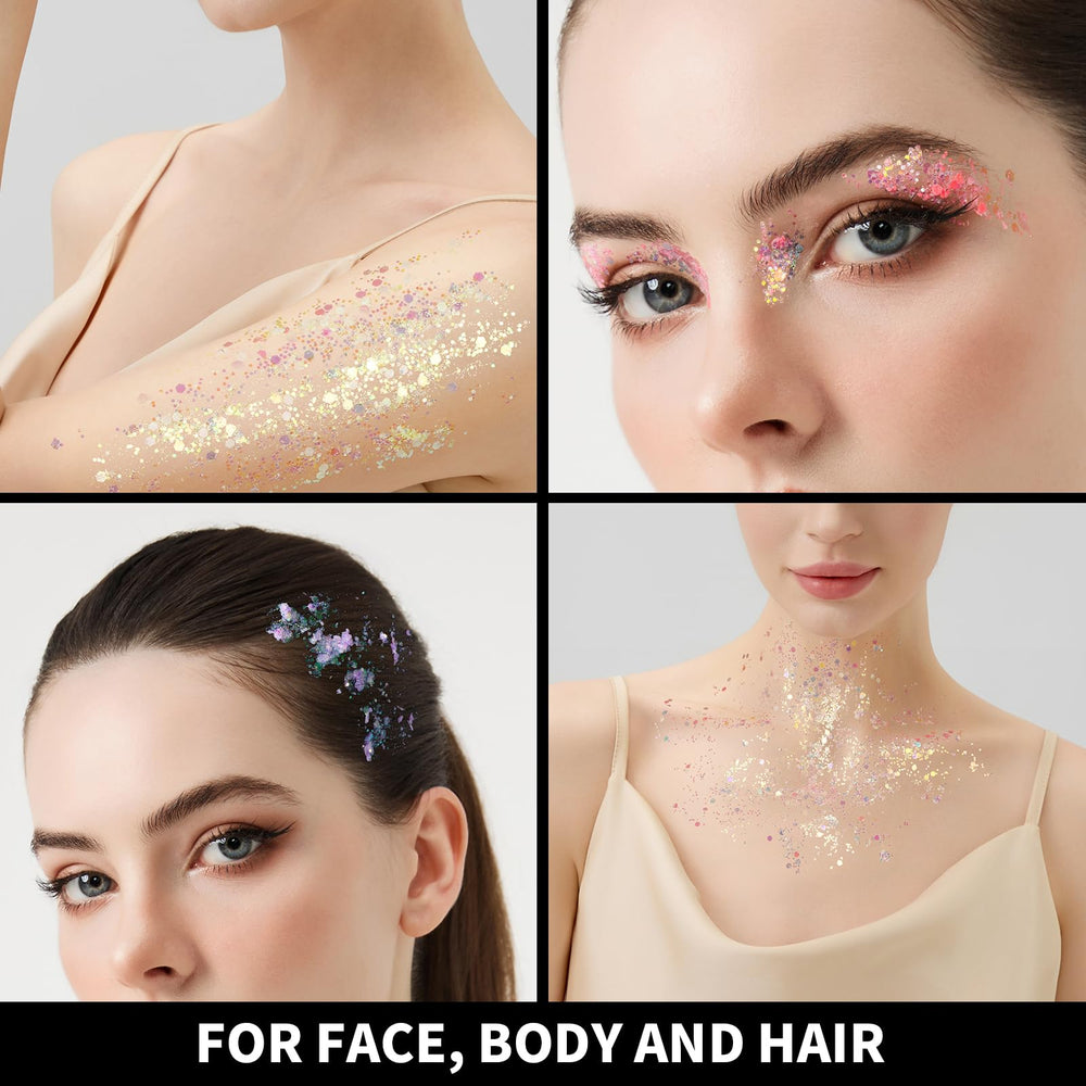 Teenitor glitter gel applied quickly with brush during makeup session.