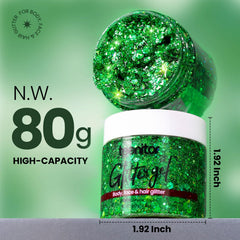 Teenitor green glitter on hand ready for quick glow