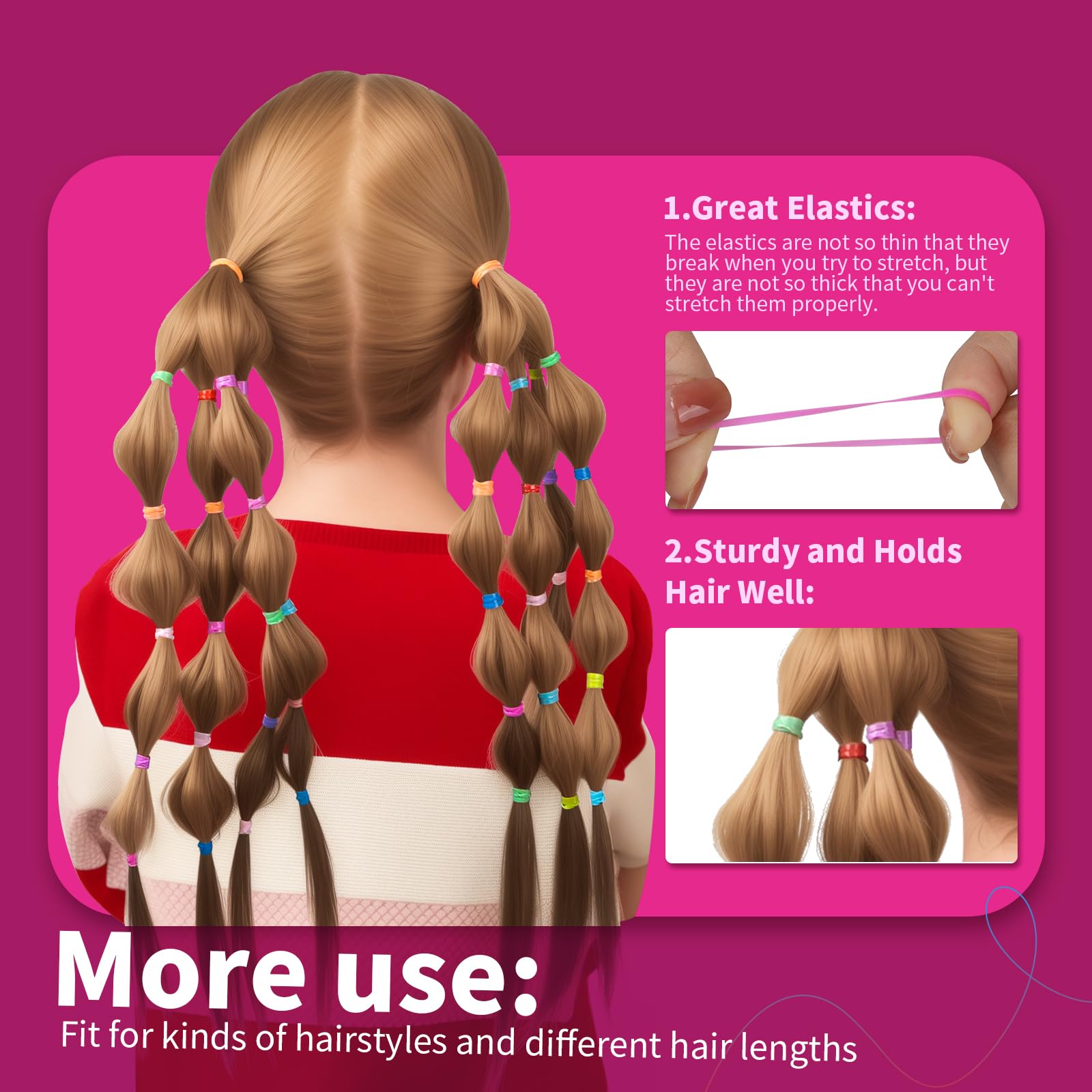 Teenitor hair band 22mm diameter is easy to wrap around hair.