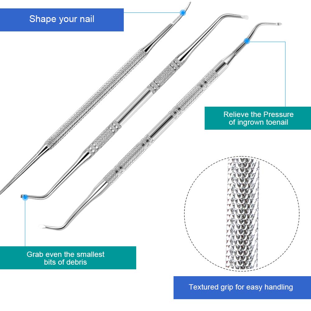 Teenitor ingrown toenail file outer edge shapes the nail edge smoothly.