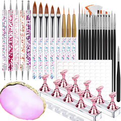 Teenitor nail art tools set overview with diverse brushes for DIY designs.