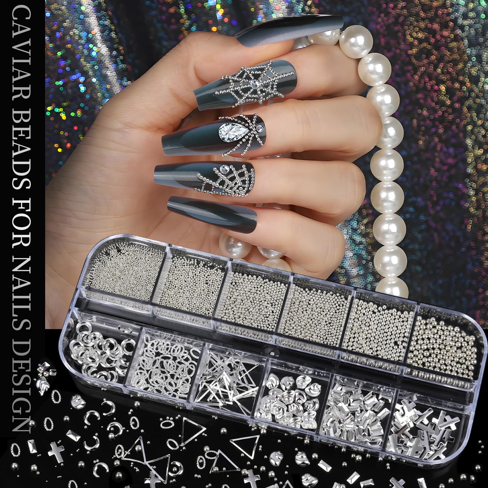 Teenitor nail art tools tweezer and wax pencil for precise placement