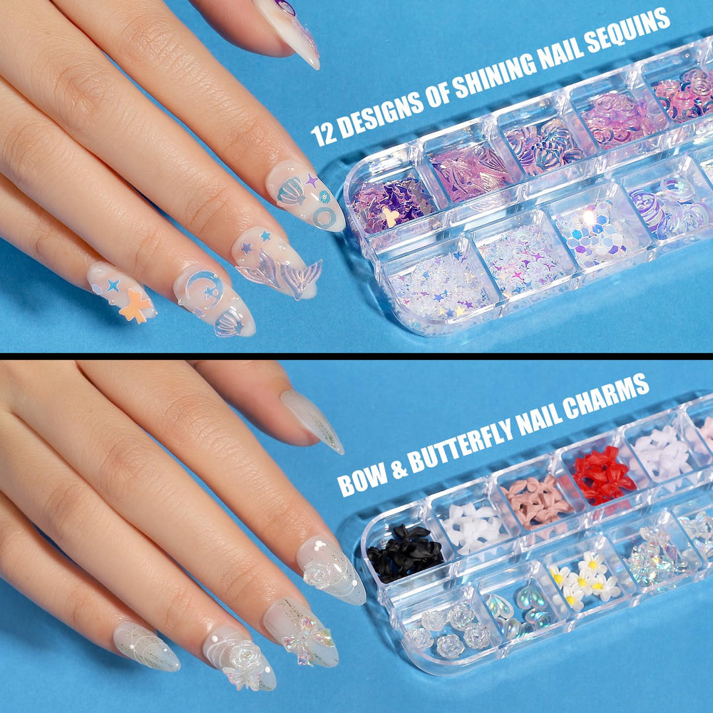 Teenitor charms and rhinestones for customizable nail decor