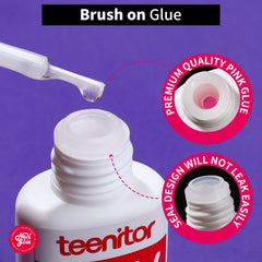 Teenitor nail glue brush-on application demonstrates precise bonding