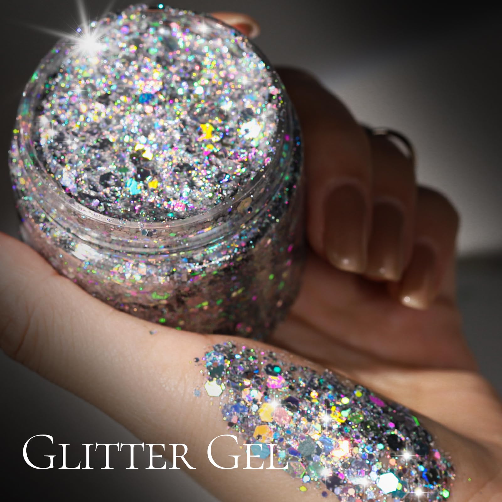 Non-transfer glitter gel finish remains in place during activity