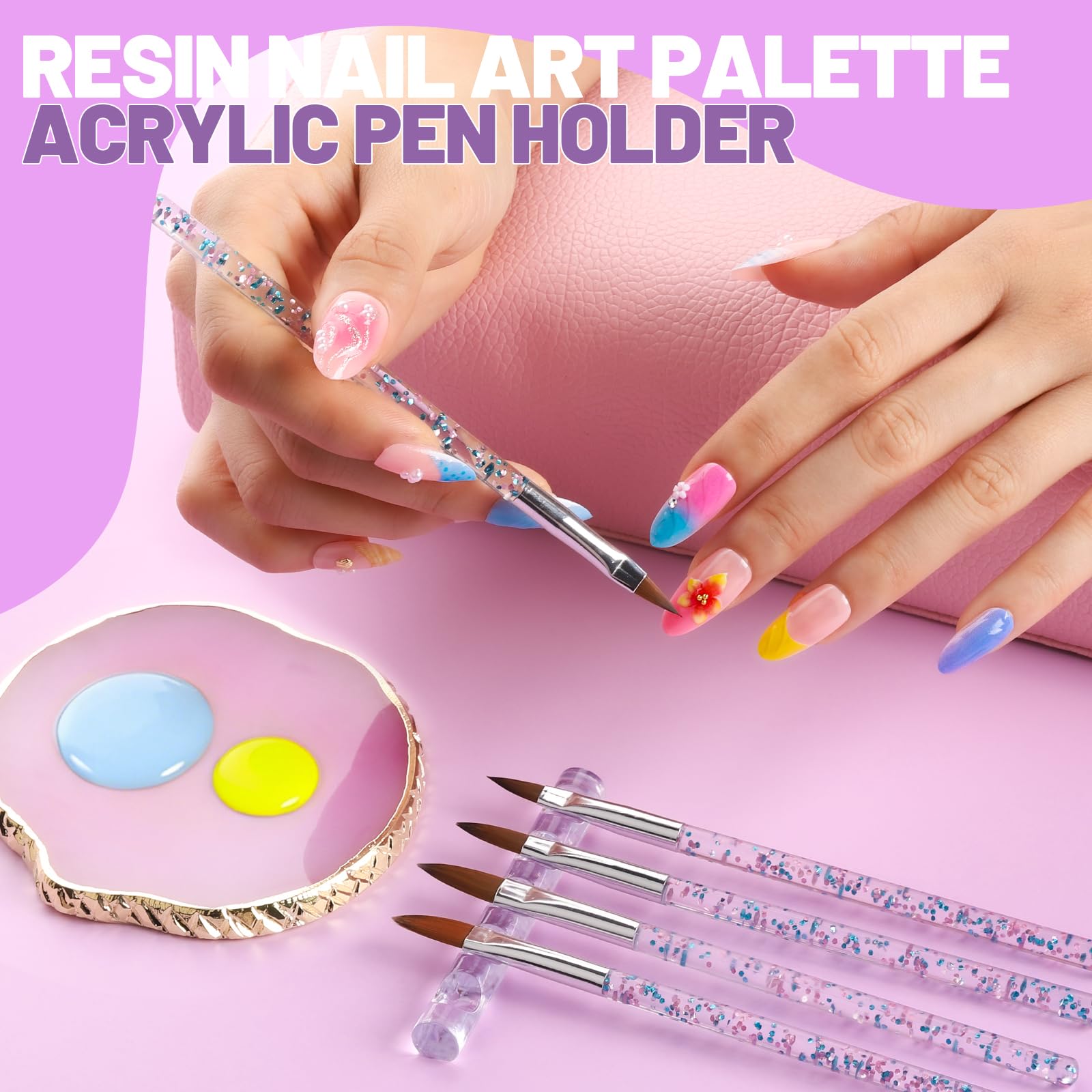 Teenitor resin nail art palette for easy color mixing.