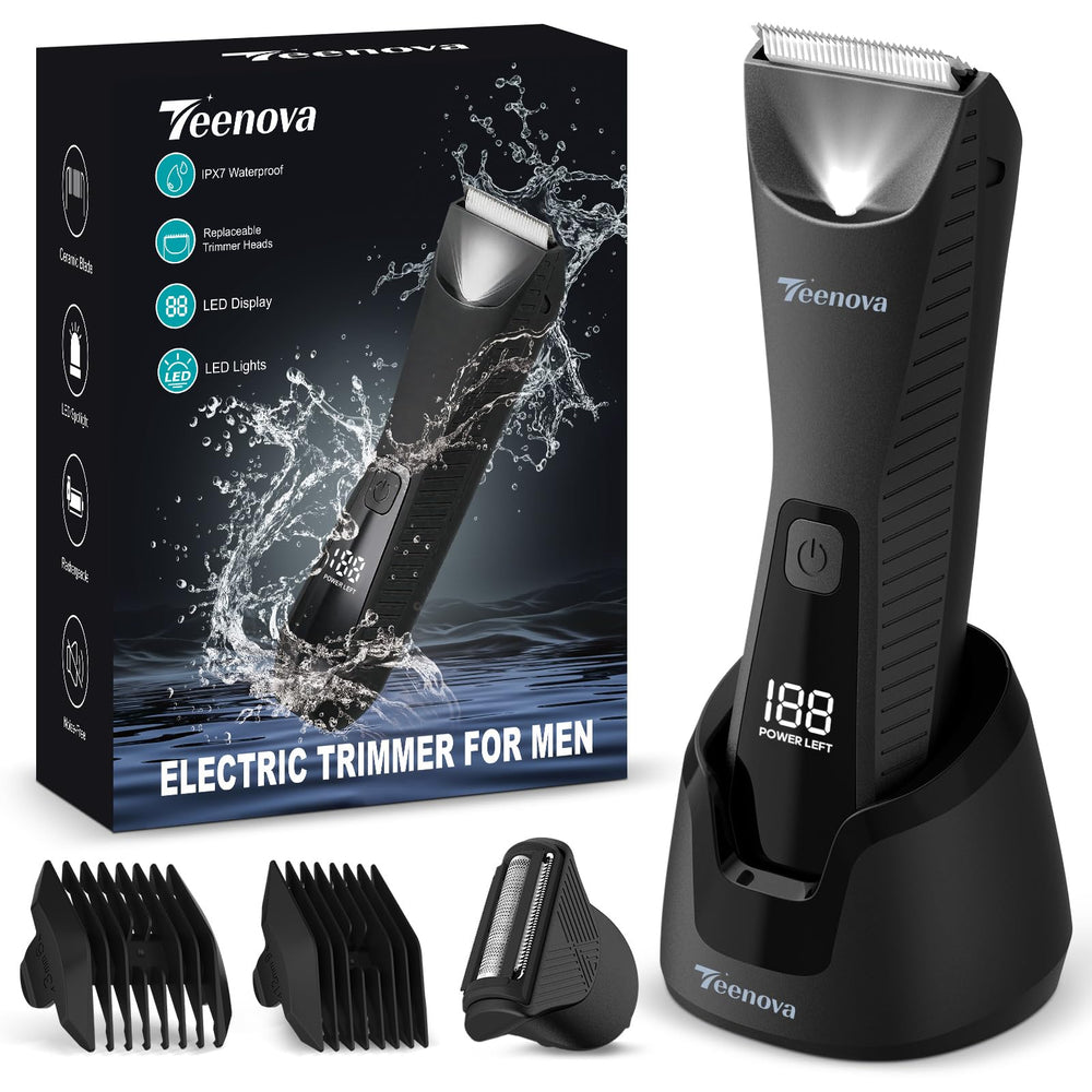 TEENOVA Pubic and Body Trimmer 2in1 front view for sensitive area grooming.