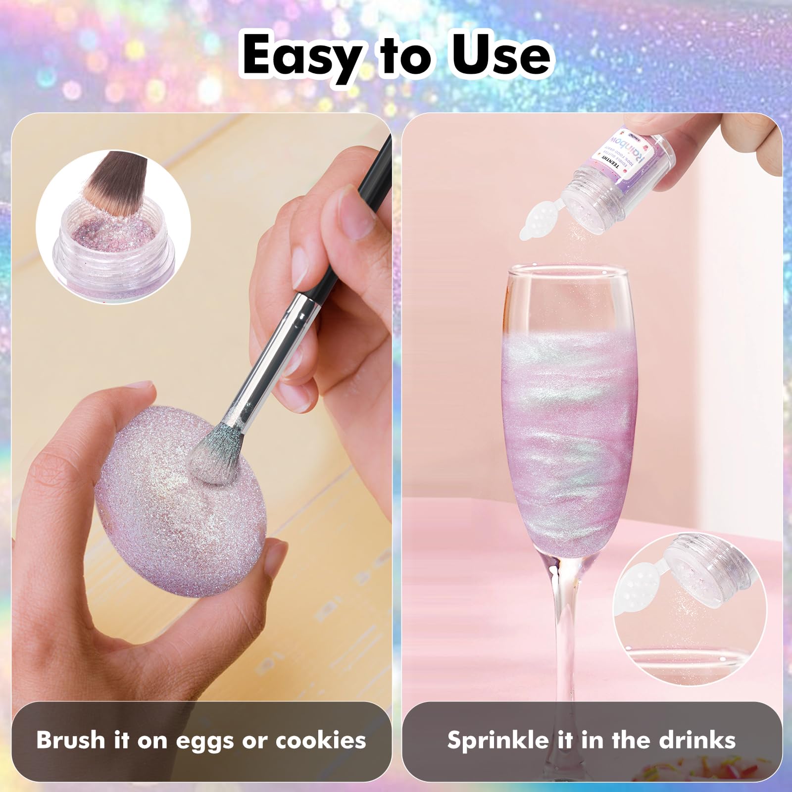 TEENTHY glitter dust decor for cookies elevates sweetness with shimmer.