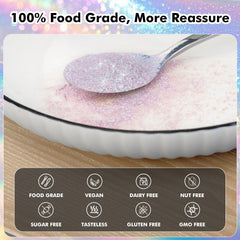 TEENTHY edible glitter pink sprinkle for cookies and cupcakes.