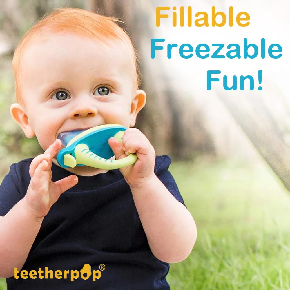 Teetherpop freezable teether creates a cooling popsicle for sensitive gums.