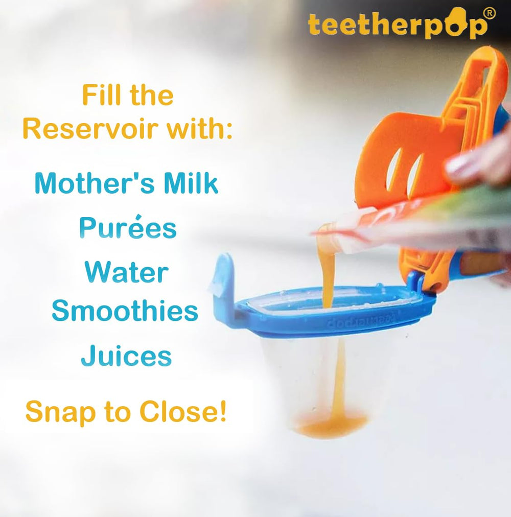 Teetherpop spill-proof sippy slits provide controlled flow during playtime.