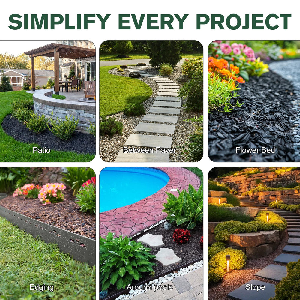 Teexpert driveway edge stabilization glue securing stones along garden path.